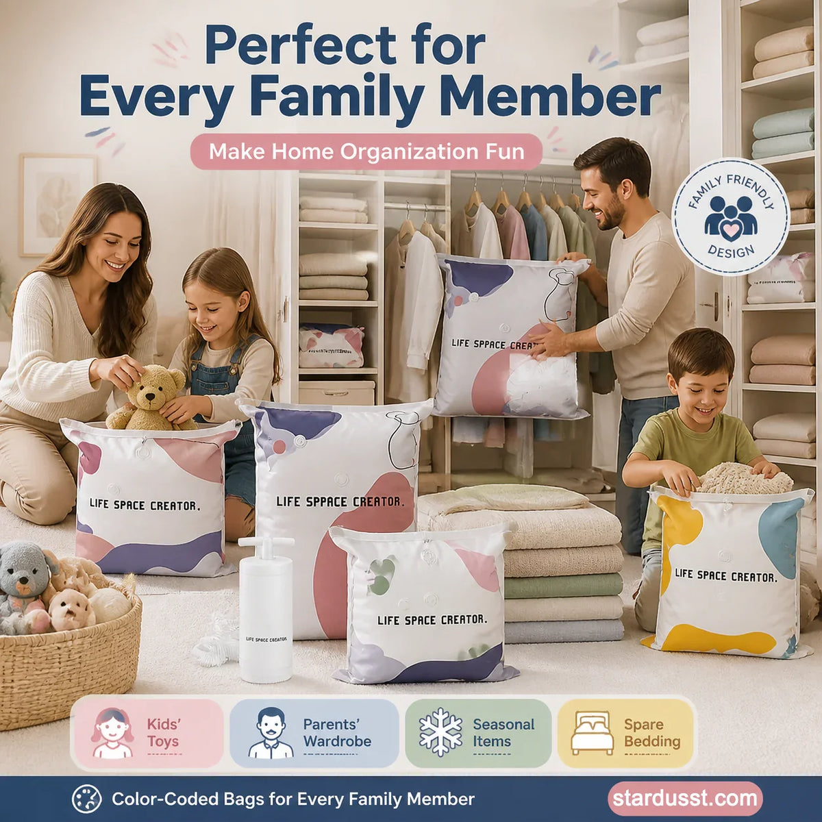 🥳LAST DAY BUY 2 GET 1 FREE!!💞50K+ SOLD!🧳💨No‑Pump Vacuum Storage Bags – Press & seal, no pump needed. Saves 80% space, keeps clothes dry & dust‑free. Perfect for bulky bedding & off‑season gear. 🛏️🗄️