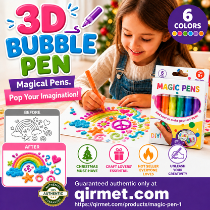 💥LAST DAY BUY 1 GET 1 FREE!!🎁🔮Magic Pen – Draw 3D with one stroke!🎄DIY Bubble Magic Drawing Pens