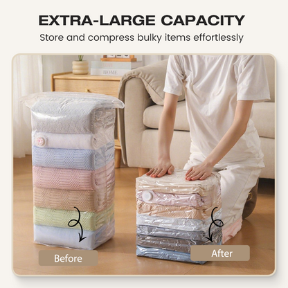 🥳LAST DAY BUY 2 GET 1 FREE!!💞50K+ SOLD!🧳💨No‑Pump Vacuum Storage Bags – Press & seal, no pump needed. Saves 80% space, keeps clothes dry & dust‑free. Perfect for bulky bedding & off‑season gear. 🛏️🗄️