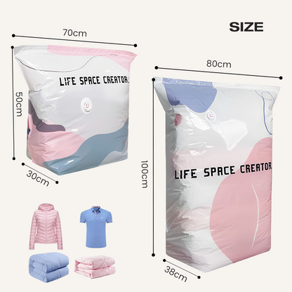 🥳LAST DAY BUY 2 GET 1 FREE!!💞50K+ SOLD!🧳💨No‑Pump Vacuum Storage Bags – Press & seal, no pump needed. Saves 80% space, keeps clothes dry & dust‑free. Perfect for bulky bedding & off‑season gear. 🛏️🗄️